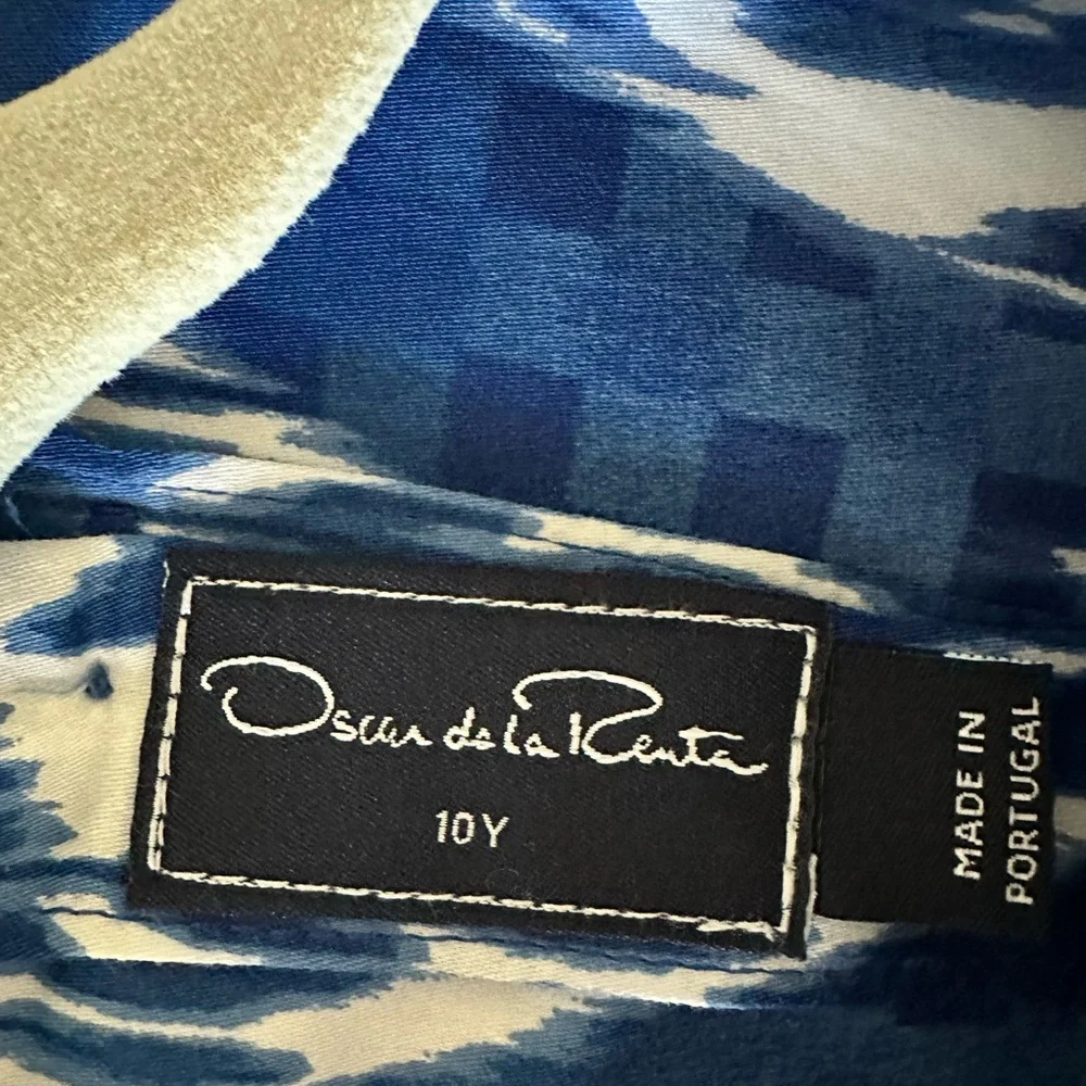 Oscar de la Renta Girls Ikat Dress, Size 10 - Picture 3 of 3